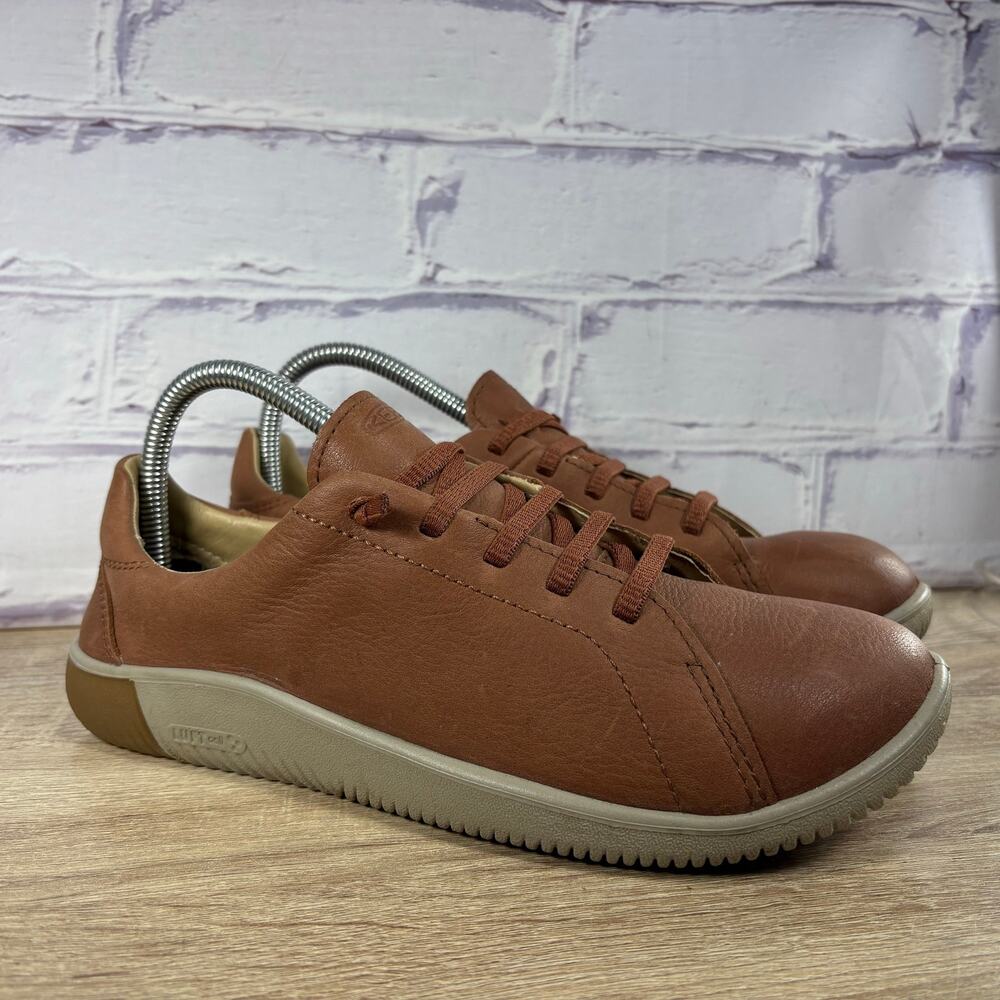 Keen KNX Brown Leather Sneakers Women's Size 9 Tortoise Shell Minimalist Shoes